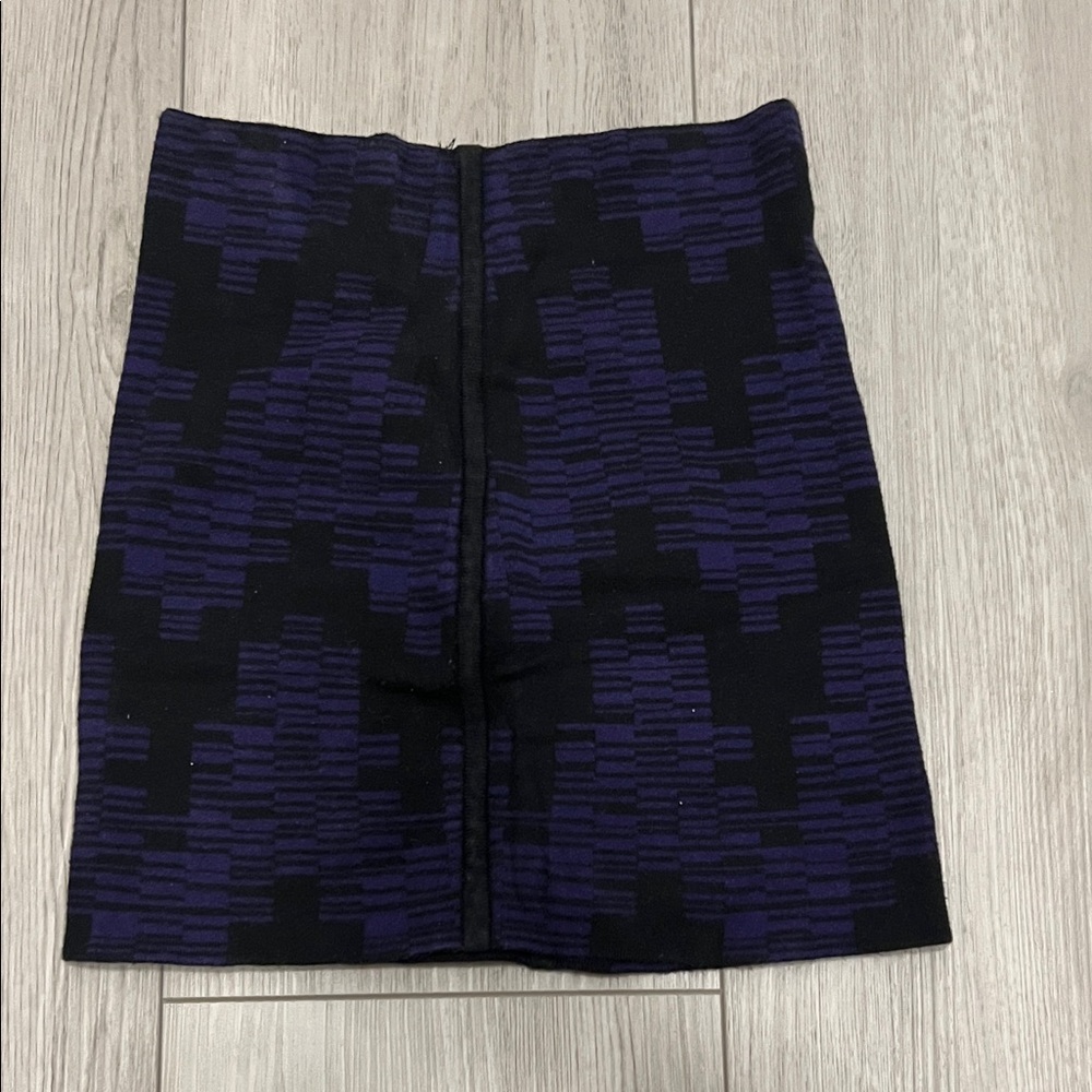 Elegant high waist black and Purple Skirt